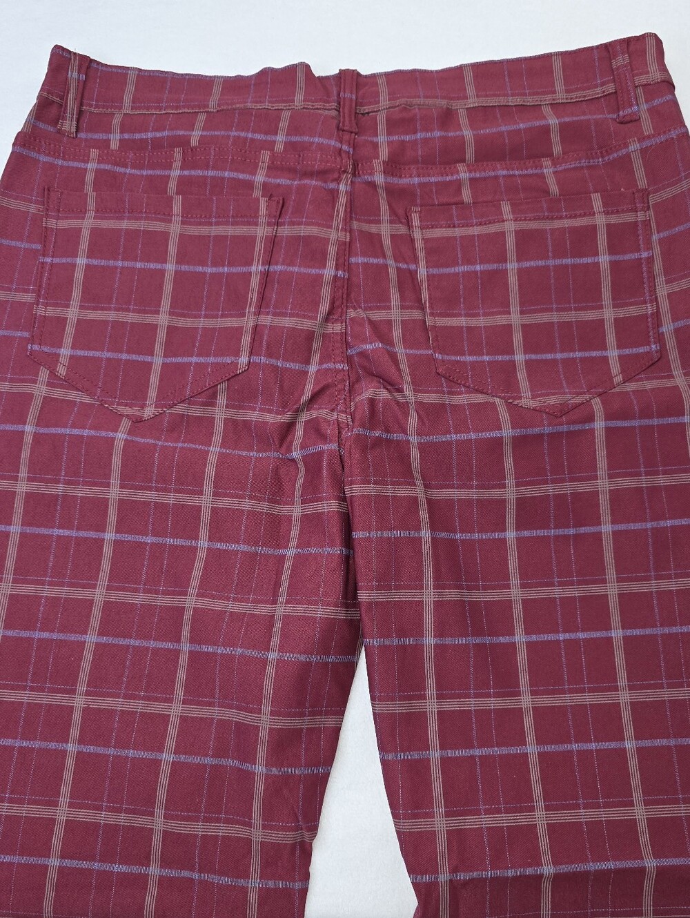 Fashion Clothing Men's Red Plaid Checkered Pants Size 40 NWT BE-3826 - Picture 9 of 10